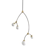 Ivy Vertical Pendant - Bronze / Satin Brass / Opal