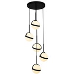 Globo Multi Light Pendant - Matte Black / Opal