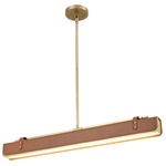 Valise Linear Pendant - Vintage Brass / Cognac Leather