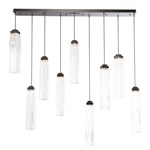 Ledgestone Linear Multi Light Pendant - Matte Black / Clear