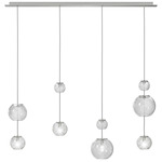 Oto Linear Multi Light Pendant - Nickel / Crystal