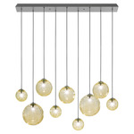 Puppet Linear Multi Light Pendant - Black / Amber