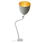 Matt Flower Cemento Floor Lamp - Grey Cement / Gold