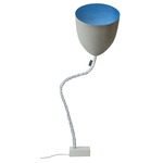 Matt Flower Cemento Floor Lamp - Grey Cement / Blue