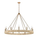 Abaca Wide Chandelier - Satin Brass / Abaca Rope