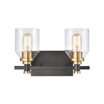 Cambria Bathroom Vanity Light - Matte Black / Satin Brass