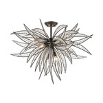 Naples Semi Flush Ceiling Light - Dark Graphite / Clear