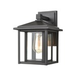 Solitude Outdoor Wall Sconce - Matte Black / Clear