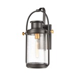 Wexford Outdoor Wall Lantern - Matte Black / Clear Seeded