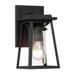 Lanister Court Outdoor Wall Sconce - Black / Clear Seeded