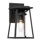 Lanister Court Outdoor Wall Sconce - Black / Clear Seeded