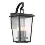 Cantebury Outdoor Wall Sconce - Sand Black / Clear Seeded