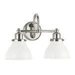 Baxter Bathroom Vanity Light - Polished Nickel / Milk Glass