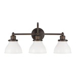 Baxter Bathroom Vanity Light - Burnished Bronze / Milk Glass