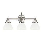 Baxter Bathroom Vanity Light - Polished Nickel / Milk Glass