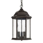 Main Street Outdoor Pendant - Old Bronze / Antique Glass