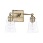 Rory Bathroom Vanity Light - Aged Brass / Clear