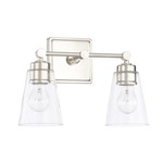 Rory Bathroom Vanity Light - Polished Nickel / Clear