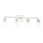 Rory Bathroom Vanity Light - Polished Nickel / Clear