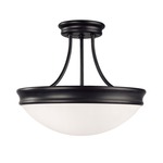 Signature 2037 Semi Flush Ceiling Light - Matte Black / White