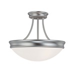 Signature 2037 Semi Flush Ceiling Light - Matte Nickel / White