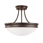 Signature 2037 Semi Flush Ceiling Light - Oil Rubbed Bronze / White