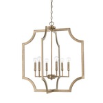 Lobed Square Foyer Pendant - Aged Brass