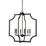 Lobed Square Foyer Pendant - Black Iron