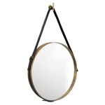 Modern Round Mirror - Antique Brass