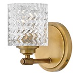Elle Wall Sconce - Heritage Brass / Clear Chevron