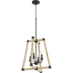 Alpine Foyer Pendant - Black / Light Wood