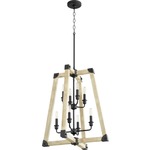 Alpine Foyer Pendant - Black / Light Wood