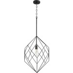 Hexagonal Cage Pendant - Noir