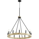 Alpine Chandelier - Black / Light Wood