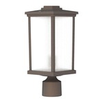 Composite Square Outdoor Post Light - Bronze / Frosted
