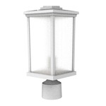 Composite Square Outdoor Post Light - Textured White / Frosted