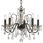 Butler Chandelier - English Bronze / Hand-Cut Crystal