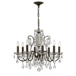 Butler Chandelier - English Bronze / Hand-Cut Crystal