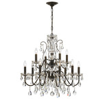 Butler Chandelier - English Bronze / Hand-Cut Crystal