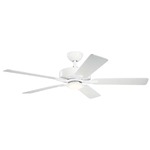 Basics Pro Designer Ceiling Fan with Light - Matte White / Matte White
