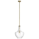 Everly Bell Pendant - Natural Brass / Clear