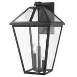 Talbot Outdoor Wall Sconce - Black / Clear