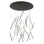 Chute Multi Light Chandelier - Black / Opal