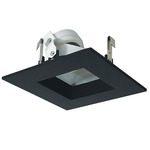 NL Series 4IN SQ Adjustable Regressed Trim - Black Reflector / Black Flange