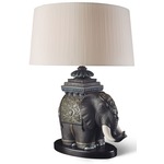 Siamese Elephant Table Lamp - Matte Black