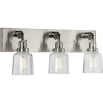 Rushton Bathroom Vanity Light - Brushed Nickel / Clear