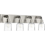 Rushton Bathroom Vanity Light - Brushed Nickel / Clear