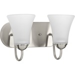 Classic Bathroom Vanity Light - Brushed Nickel / Etched Glass