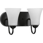 Classic Bathroom Vanity Light - Black / Etched Glass