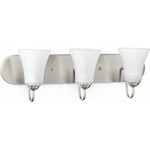 Classic Bathroom Vanity Light - Brushed Nickel / Etched Glass